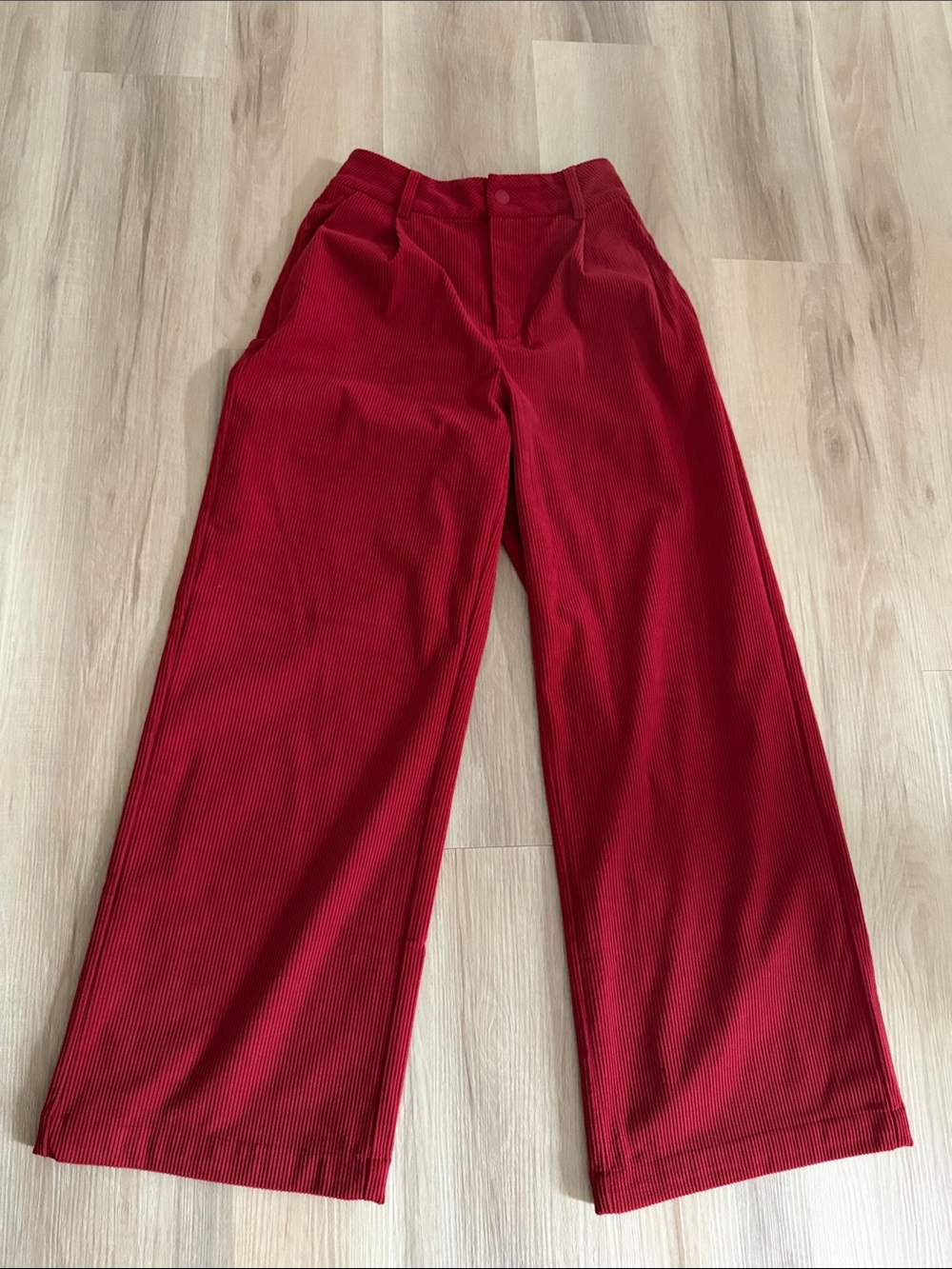 Varley Wide-Leg Corduroy Pants in Red